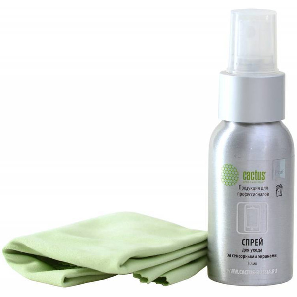 Чистящий набор Cactus CSP-S3001AL для экранов и оптики (салфетка + спрей, 50 мл)