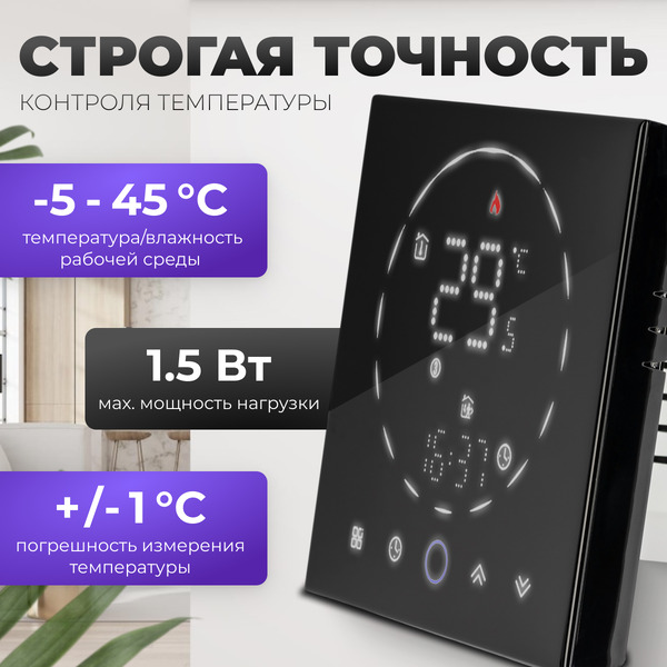Термостат для климатической техники Sundays Home 241125015 (черный)