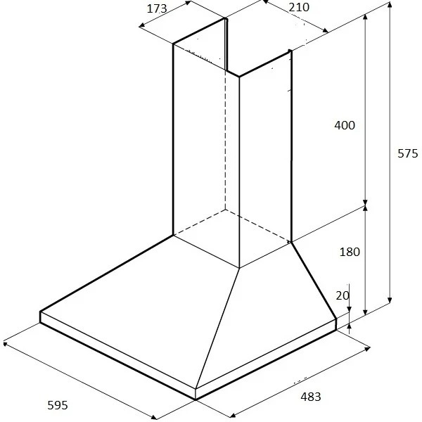 Вытяжка кухонная KRONA JANNA T 600 black PB / KRHD273