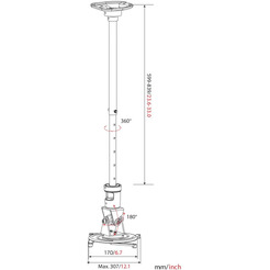 Кронштейн для проектора CACTUS CS-VM-PR01L-BK