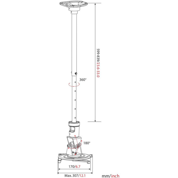 Кронштейн для проектора CACTUS CS-VM-PR01L-BK
