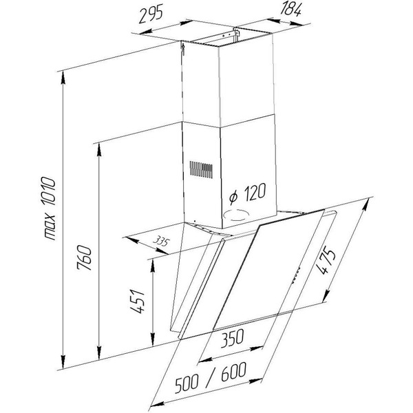 Вытяжка PYRAMIDA NR-MV 60 WHITE MU