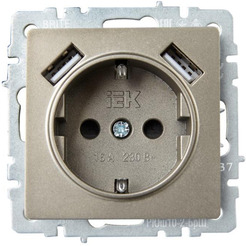 Розетка IEK Brite BR-R14-16-U21-D31-K37