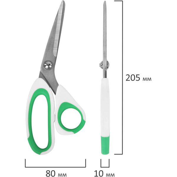 Ножницы BRAUBERG 3шт. (115, 145, 205мм) + сниппер 272982
