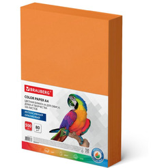 Бумага цветная BRAUBERG 115217 А4, 80 г/м2, 500 л., интенсив, оранжевая