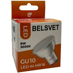 Лампа светодиодная BELSVET MR16 8W 3000K GU10