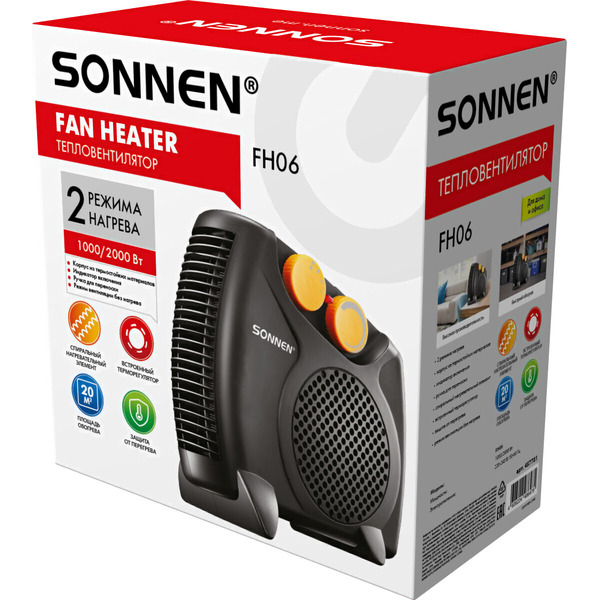 Тепловентилятор Sonnen FH06 457781 (черный/оранжевый)