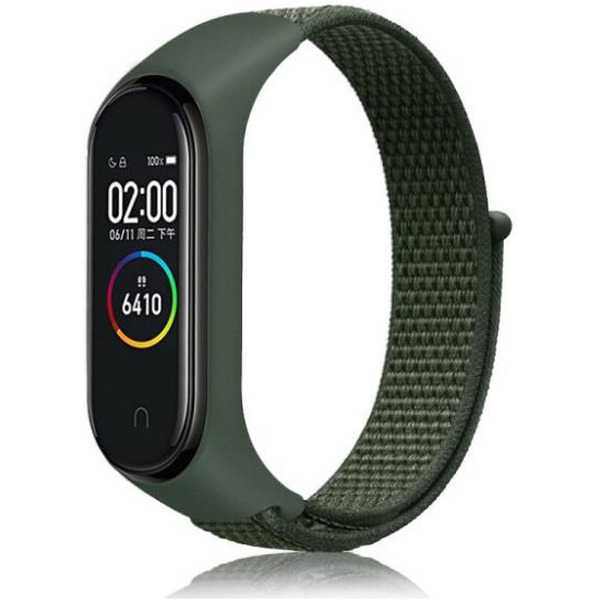Ремешок Bingo Nylon для Xiaomi Mi Band 5/6/7 Темно-зеленый