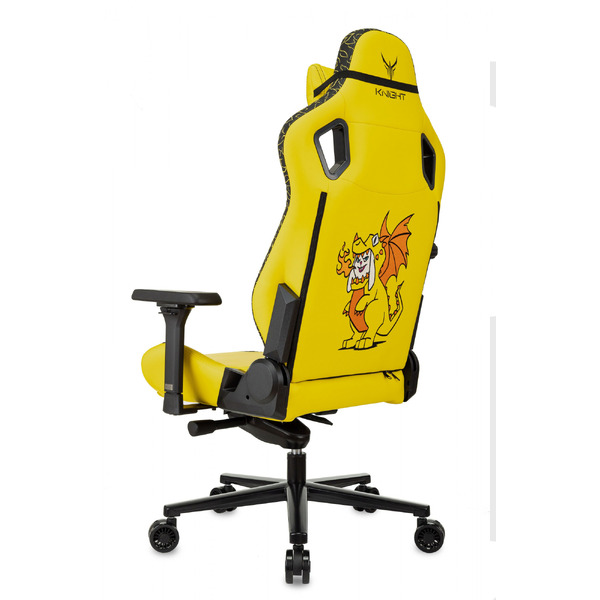 Игровое кресло Knight Craft Dragon (желтый экокожа)