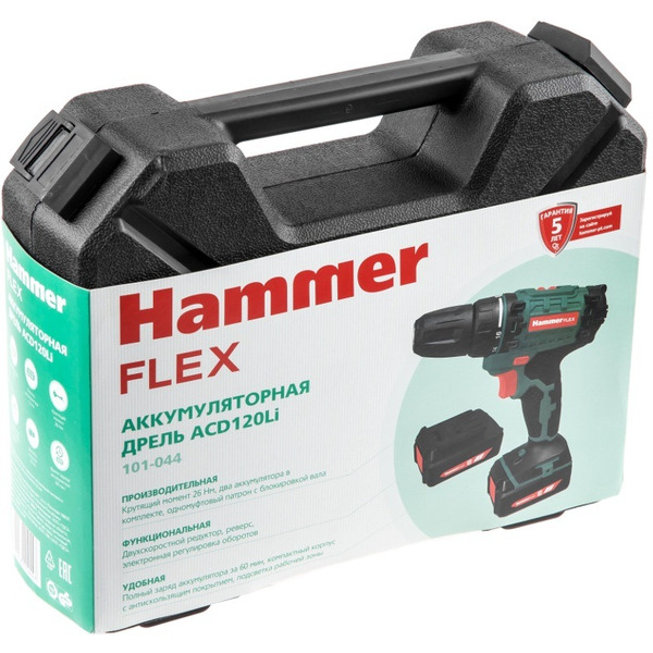 Шуруповерт аккумуляторный Hammer Flex ACD120Li 583431