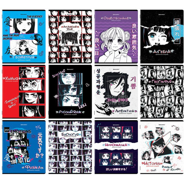 Тетради предметные BRAUBERG 404608 (КОМПЛЕКТ 12 ПРЕДМЕТОВ, 48л, глянцевый УФ-лак)