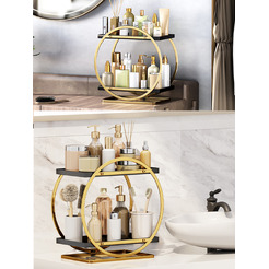 Органайзер для косметики настольный Happy Home HH-032B (черный/золотой)