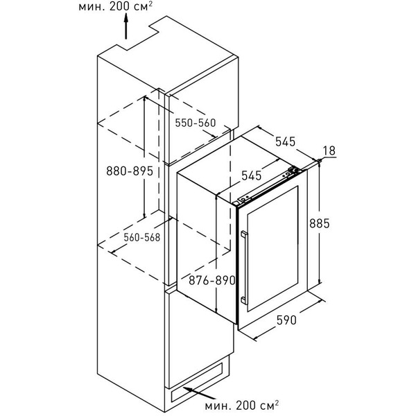 Винный шкаф ZUGEL ZCWI570DB