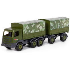 Автомобиль бортовой тентовый военный с прицепом  Полесье 49155 Престиж