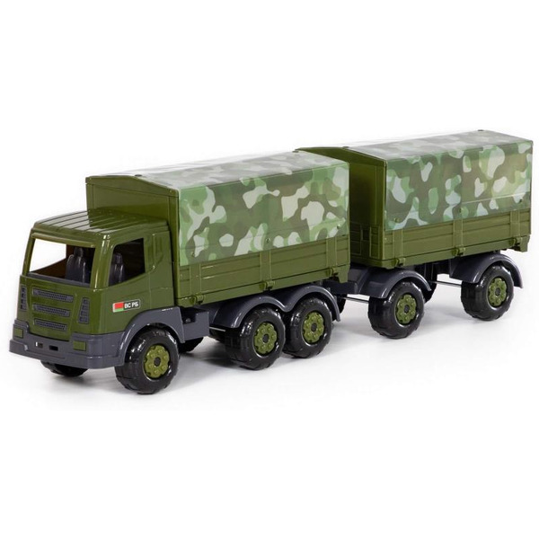 Автомобиль бортовой тентовый военный с прицепом  Полесье 49155 Престиж