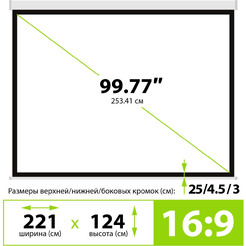 Проекционный экран CACTUS Wallscreen CS-PSW-124x221