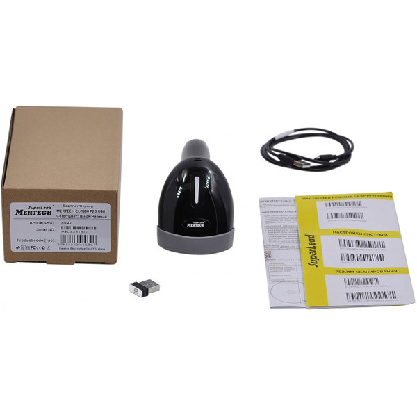 Сканер штрих-кода MERTECH CL-1300 GS BLE Dongle P2D USB (черный)