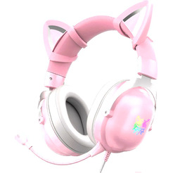 Наушники Onikuma X11 (розовый, с ушками)