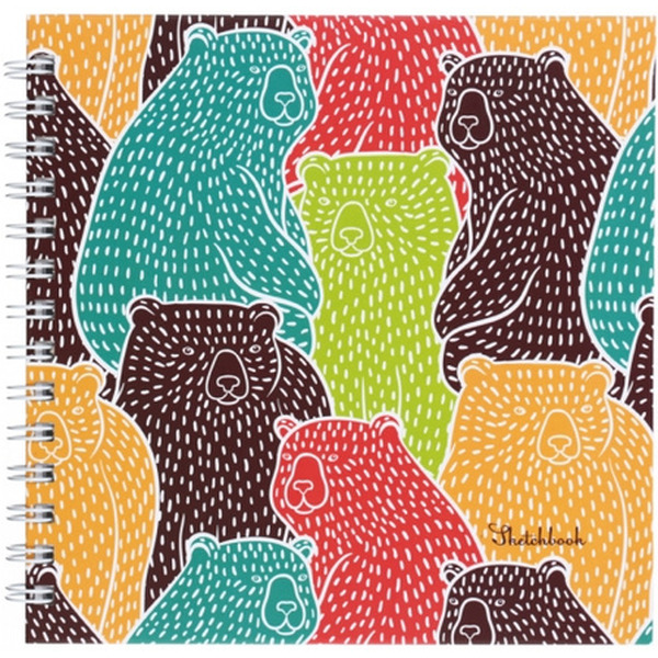 Скетчбук КАНЦ-ЭКСМО Цветные мишки (195х195 мм 80л)