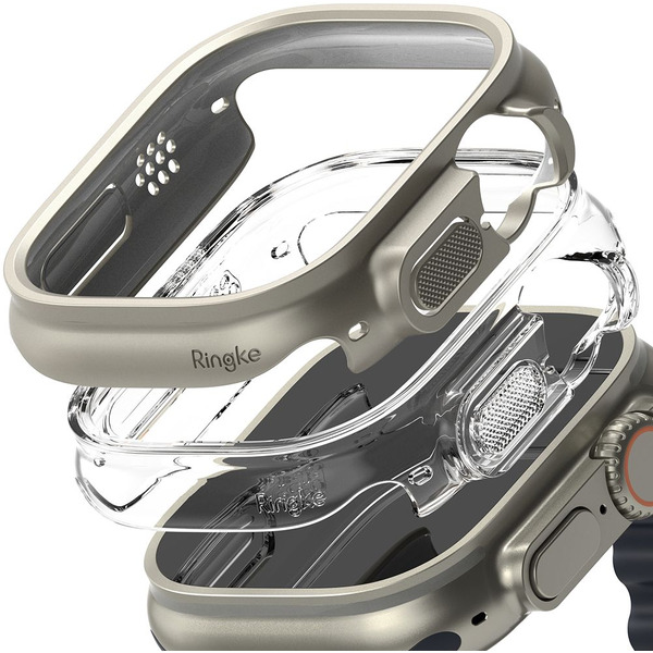 Чехол Ringke SLIM 2шт для APPLE WATCH ULTRA 1 / 2 (49 MM) CLEAR & TITANIUM GREY