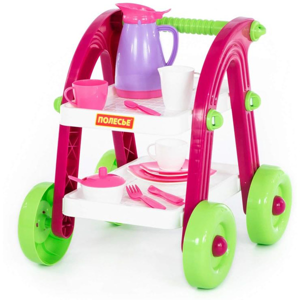Набор игрушечной посуды Полесье Сервировочный столик Stars Chef 44655 (в пакете)
