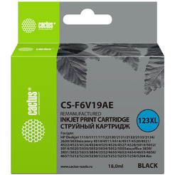 Картридж струйный Cactus CS-F6V19AE 123XL (черный)