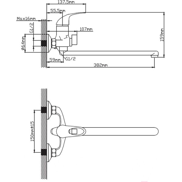 Смеситель Diadonna D22-150N