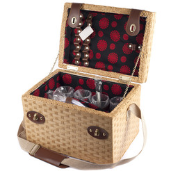 Корзина для пикника плетеная с набором посуды на 4 персоны 10794597 (459709)