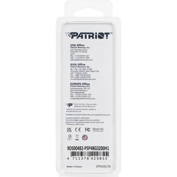Оперативная память Patriot Signature Premium Line 8ГБ DDR4 3200 МГц PSP48G3200H1