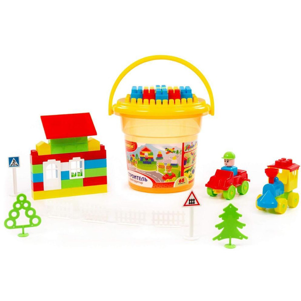 Конструктор Полесье "Строитель" "Макси" 24408 (68 элементов)