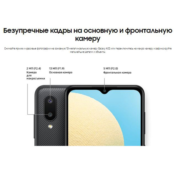Смартфон Samsung Galaxy A02 SM-A022G/DS 2GB/32GB (черный)