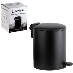 Ведро для мусора с педалью PERFECTO LINEA Black Onyx 22-200205 (5 л)