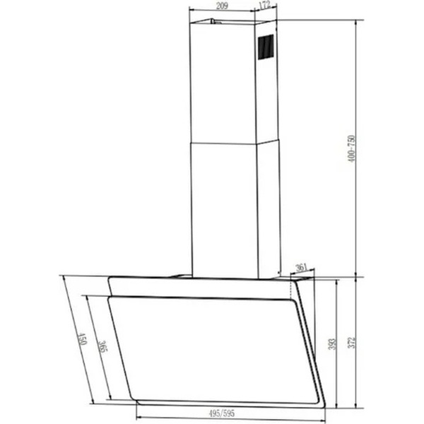 Кухонная вытяжка FABER TOCCO BK 60 черный/черное стекло 330.0702.951