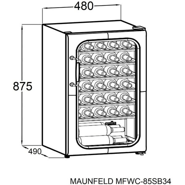 Винный шкаф MAUNFELD MFWC-85SB34