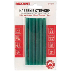 Клеевые стержни Rexant 09-1018 (6 шт, зеленый)