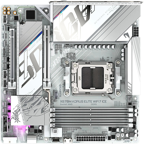 Материнская плата Gigabyte X870M Aorus Elite WiFi7 Ice