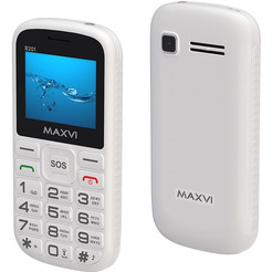 Мобильный телефон Maxvi B201 +ЗУ WC-112 (белый)