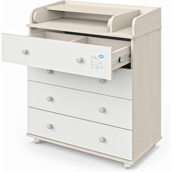 Комод пеленальный Атон 804 Oliver ЛДСП (бодега светлый/белый)