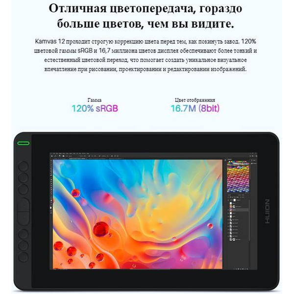 Интерактивный дисплей Huion Kamvas 12 (черный)
