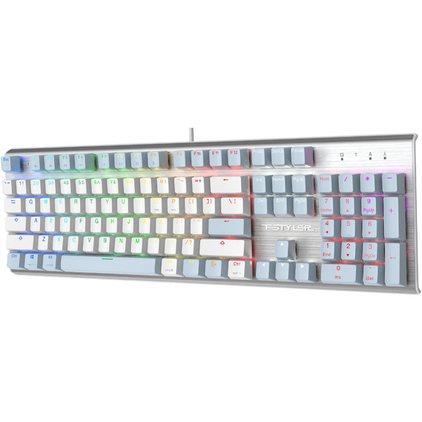Клавиатура A4Tech Fstyler FS100 Neon (серебристый/голубой)