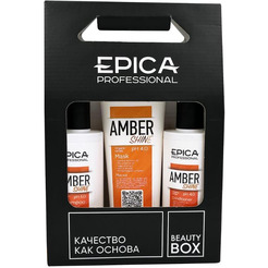Набор EPICA Professional Amber Shine Organic (шампунь 250мл + кондиционер 250мл + маска 250мл)