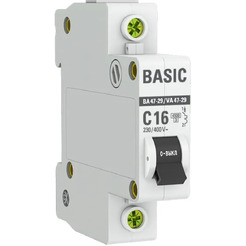 Выключатель автоматический EKF Basic ВА 47-29 1P 16А (C) 4,5кА