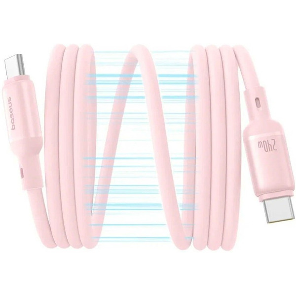 Кабель Baseus PicoGo Magnetic Liquid Silicone Fast Charging Cable USB-C to USB-C (1м, розовый)