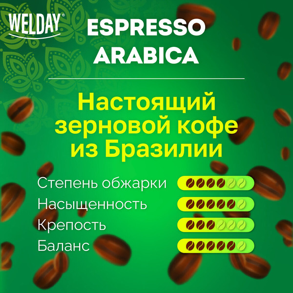 Кофе в зернах Welday ESPRESSO Arabica, 1000 г