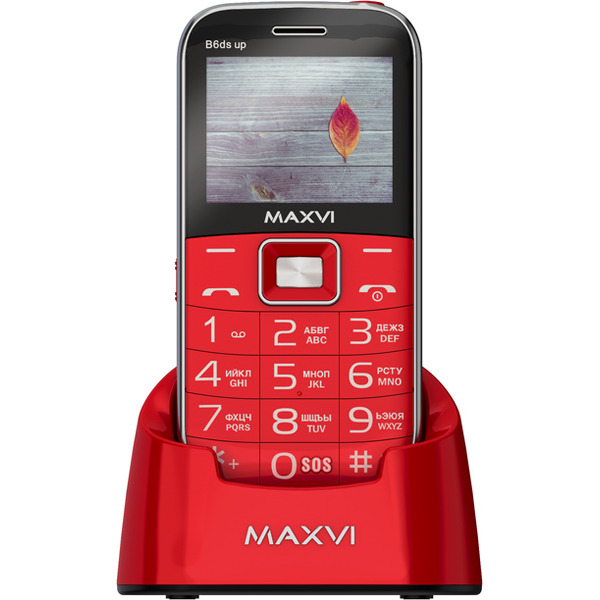 Мобильный телефон Maxvi B6ds up +ЗУ WC-112 (красный)