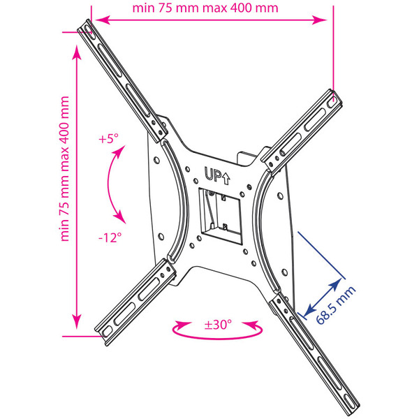 Кронштейн Kromax OPTIMA-402 (черный)