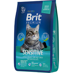 Сухой корм для кошек Брит Premium Cat Sensitive с ягненком и индейкой 5049745 (8кг)