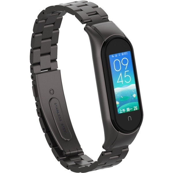 Ремешок Bingo Stainless для Xiaomi Mi Band 5/6 Черный матовый