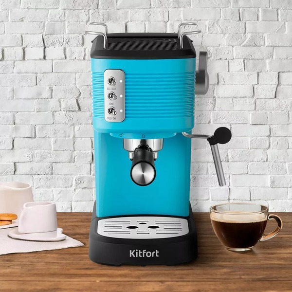 Кофеварка Kitfort КТ-7180-2 черно-бирюзовый