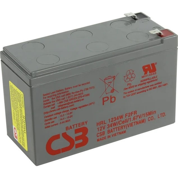 Аккумулятор для ИБП CSB Battery HRL1234W F2FR (12В/9 А·ч)